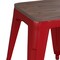 Flash Furniture 4 " Red Metal Stool with Wood Seat, PK4 ET-BT3503-18-RED-WD-GG - alternate 3